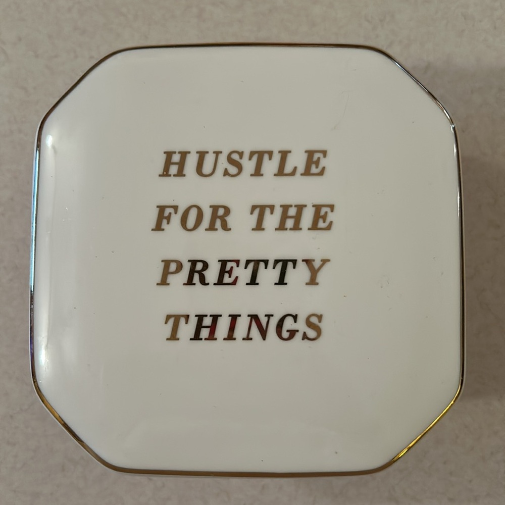 “Hustle For The Pretty Things” Extra Large Bold Striped Trinket Box NEW - Picture 4 of 15